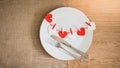 Valentines day dinner with table setting Royalty Free Stock Photo