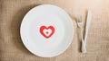 Valentines day dinner with table setting Royalty Free Stock Photo