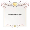 Valentines Day Elegant Swirl Frame Background Royalty Free Stock Photo