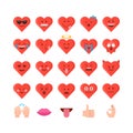 Valentines day emoticon icon set