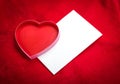 Valentines day empty greeting card with red hearts