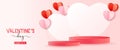 valentines day empty minimal display podium decoration background