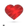 Valentines Day. 14 february. Love. style red heart.Vector