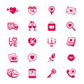 Valentines day flat icons Royalty Free Stock Photo