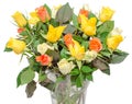 Valentines day flowers with white, orange, red and yellow roses flowers. Royalty Free Stock Photo