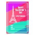 Valentines Day Flyer. Colorful Vector Illustration