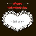Valentines Day and Frame from soccer balls Royalty Free Stock Photo
