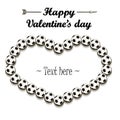 Valentines Day and Frame from soccer balls Royalty Free Stock Photo