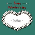 Valentines Day and Frame from soccer balls Royalty Free Stock Photo