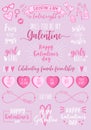 Valentines day, Galentines Day female party, vector set