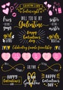 Valentines day, Galentines Day female party, vector set