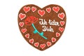 Valentines day Gingerbread heart german words ich liebe dich en