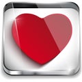 Valentines Day Glossy Application Button Heart