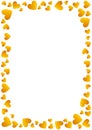 Valentines Day Gold Yellow Hearts Frame