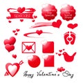 Valentines Day Graphic Elements Royalty Free Stock Photo