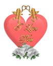 Valentines Day graphic Heart and Cupids Royalty Free Stock Photo