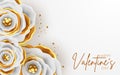 Valentines day greeting card with flowers background. Vector illustration