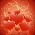 Valentines Day greeting card with heart shapes Royalty Free Stock Photo