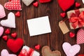 Valentines day greeting card and hearts Royalty Free Stock Photo