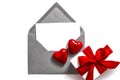 Valentines Day greeting card Red hearts decoration gift box