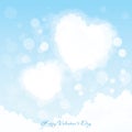 Valentines Day Greeting Card Two Hearts in the Sky Royalty Free Stock Photo