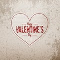 Valentines Day greeting Heart big Banner with Text