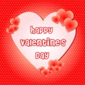 Valentines day happiness in heart shape red background