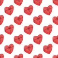 Valentines Day Heart Gift Pattern Cute Seamless Romantic Background Royalty Free Stock Photo