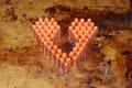 Valentines day heart made out of 9mm bullets Royalty Free Stock Photo