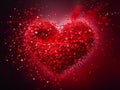 Valentines Day Heart Made of Red Rosepetals. Ai generated Royalty Free Stock Photo