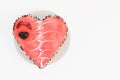 Valentines Day heart shaped cake with chocolate Royalty Free Stock Photo