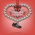 Valentines Day and Heart from soccer balls Royalty Free Stock Photo