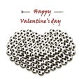 Valentines Day and Heart from soccer balls Royalty Free Stock Photo