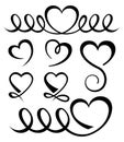 Valentines Day hearts icon set Royalty Free Stock Photo