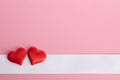 Valentines day hearts on pink Royalty Free Stock Photo