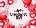 Valentines day hearts vector background. Happy valentines day greeting card banner design Royalty Free Stock Photo