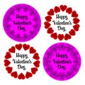 Valentines Day hearts vector circle graphics