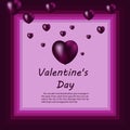 Valentines day holiday posters or banners. Paper cut style layered pink background Color 3d cut out paper effect abstract backgrou