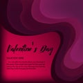 Valentines day holiday posters or banners. Paper cut style layered pink background Color 3d cut out paper effect abstract backgrou