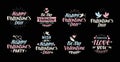 Valentines day illustrations and typography elements. Label vector Royalty Free Stock Photo