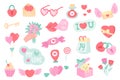 Valentines Day isolated objects set Royalty Free Stock Photo