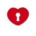 Valentines day key hole icon on white background for graphic and web design, Modern simple vector sign. Internet concept. Trendy Royalty Free Stock Photo