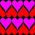 Valentines Day large ikat hearts seamless pattern Royalty Free Stock Photo
