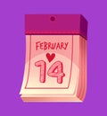 Valentines day love calendar vector illustration clipart