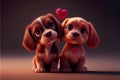 Valentines day love cartoon pets puppy puppies dog dogs heart hearts Royalty Free Stock Photo