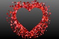 Valentines day Love. Decorative heart with many flying valentines hearts on transparent background. Vector illustration Royalty Free Stock Photo