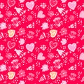 Valentines day Love Doodle Floral seamless Pattern