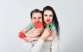 Valentines day and love. Romantic ideas celebrate valentines day. Valentines day concept. Man and woman couple in love Royalty Free Stock Photo