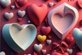 valentines day and love shapes background. Generative AI