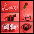 Valentines Day or love theme collage Royalty Free Stock Photo